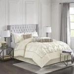 Madison Park Wilma Ivory Polyester Pleated 7-PC Full Comforter Set. Fixed Price $40.00.