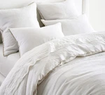 Pottery Barn Belgian Flax Linen Contrast Flange Duvet, Flagstone White, King. Fixed Price $111.00.