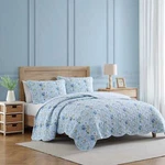 Laura Ashley Peony Garden Cotton Blue & Green 2 Piece Quilt Set. Fixed Price $99.99.