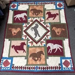 Patchwork Quilt Wild Horse Native American /western 55 X 46 Blanket. Fixed Price $100.00.