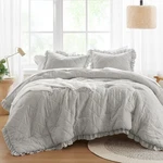 Twin Set - Ruffle Shabby Chic Comforter, Prewashed Microfiber, Fluf.... Fixed Price $46.56.