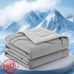 Finemay Cooling Comforter Queen, Arc-chill Ice Blanket Light Grey 80"X90". Fixed Price $57.61.