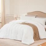 Quataly Queen Comforter Sets WHITE,3PCS Soft Lightweight Breathable Bedding. Fixed Price $46.08.
