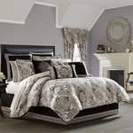Guiliana Silver/black 4-PIECE Comforter Set By J Queen. Fixed Price $329.99.