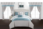 Chic Home Sonita 20 Piece Comforter Set Color Block Floral Embroidered Bag Beddi. Fixed Price $99.99.