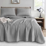 Ultra Soft Stone-washed Quilt Set Oversized Queen With 2 Shams, Grey. Fixed Price $96.99.