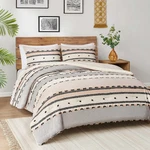 Hyde Lane Boho Queen Comforter Set, Modern Farmhouse Full Size Bedding, Cotto.... Fixed Price $99.23.