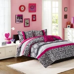 Intelligent Design Reagan King Bedding Set Pink Zebra Polka Dot Comforter. Fixed Price $147.90.