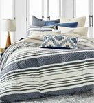 Lucky Brand Stripe Piece Comforter Set Twin White/navy MSRP$260.00 Nwt. Fixed Price $74.99.