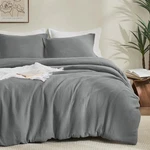 Phf 100% Cotton Muslin Comforter Set Size Ultra Soft, Queen, Grey. Fixed Price $110.98.