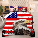 Kxry Red And White Eagle Usa American Flag Comforter Set Queen Size Quilt. Fixed Price $73.51.