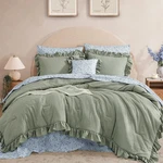King Comforter 7 Pieces Ruffle Sage Green Bedding Bloomhaven Sets Shabby. Fixed Price $129.99.