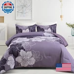 Menghomeus Queen Comforter Dark Purple Floral Bedding Sets - Soft. Fixed Price $57.72.