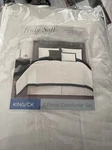 Truly Soft Everyday Hotel Border 7-PC. Comforter Set- King/cal -white/khaki. Fixed Price $55.00.