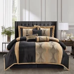 Stratford Park Black King Size Comforter Set, 7 Pieces Jacquard Bedding Sets .... Fixed Price $187.28.