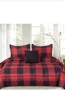 Sweet Home Collection Buffalo Check 4-PIECE Comforter Set Burgundy/black King. Fixed Price $51.00.