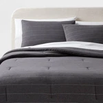 3PC King Jersey Comforter And Sham Set Dark Gray - Threshold: Knitted,. Fixed Price $43.99.
