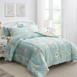 7 Piece Bed In Bag Queen, Aqua Floral Elegant Design, Smooth Soft Microfiber. Fixed Price $63.78.