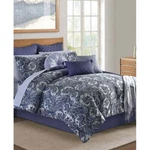 Sunham Hendel Indigo Queen Comforter Set Bedding 14 Pc Super. Fixed Price $163.00.