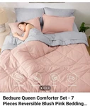 Bedsure Queen Comforter Set - Pink Size, Soft Bedding All.... Fixed Price $25.00.