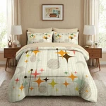 Nesker Comforter Set Twin Size Retro Stars Brown 5 Pcs Bedding Kids Adults Vinta. Fixed Price $96.21.
