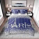 Erosebridal Paris Comforter Sets King Eiffel Tower Bed Bag With Sheets Blue. Fixed Price $89.99.