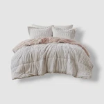 Madison Park White Blush Gia Faux-fur 3-PIECE Comforter Set, Size King/cal'. Fixed Price $54.00.