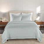 Striped Comforter Set With Pillow Shams Light Gray Bedroom Bedding Full/queen. Fixed Price $70.00.