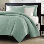 Full / Queen Seafoam Blue Green Quilted Coverlet Set With 2 Shams. Fixed Price $316.63.