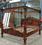 Uk Super King Trademark Shadow Finish Rococo Four Poster Mahogany Bed. Fixed Price $2689.85.