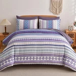 Mybedsoul 7-PC Queen Comforter Set Purple Boho Striped In Bag. Fixed Price $39.99.