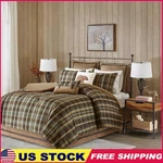 Plaid Comforter Set Queen Soft Textured Bedskirt Cozy Shams Rustic Bedding New. Fixed Price $214.38.