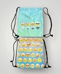 Emoji Drawstring Bags Set Of 2 Pool, Play Date, Toys, Gift Bag, Books 14X13. Fixed Price $8.99.