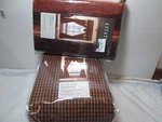 Estate Croscill Two Lined Panels, Tiebacks & Circle Valance Highland Brown New. Fixed Price $99.00.
