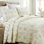 French Medallion Ivory 100% Cotton Quilt Set, Bedspread, Coverlet. Fixed Price $74.99.