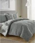 Vcny Home Luanna Medallion Quatrefoil Reversible 4-PC. Comforter Set King Grey. Fixed Price $82.36.