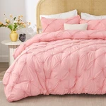 Bedelite Pink Comforter Set Full - 3 Peices Boho Pintuck Bedding Se.... Fixed Price $51.46.
