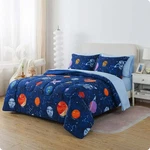 Glow The Dark Outer Space Bedding 7 Piece Kids Comforter Set Astronomy Full. Fixed Price $27.99.