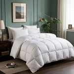 Serta Goose Feather & Down Fiber Comforter King Size 108X98 White All Season New. Fixed Price $79.99.