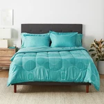 Full/queen Comforter Set With Geometric Sheets, 7-PIECE Industrial Teal Bedding,. Fixed Price $75.99.