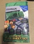 Mojang Minecraft Full Bed Sheet Set 4PC Fitted Flat 2 Pillow Case New. Fixed Price $44.99.