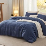 King Comforter Set 3 Pieces Navy 104 X90 Lightweight Gentlesoft Bedsure Bedding. Fixed Price $89.99.