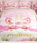 Girls Twin Bed Set Princess Unicorn Pink Comforter Pillow Case. Fixed Price $29.00.