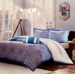 Paisley 4PC Comforter Set Navy Blue Light Dark Full / Queen. Fixed Price $75.00.