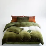 Dark Green Velvet Comforter Set - Cal King Plush Flannel Bedding. Fixed Price $49.99.