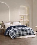 Royal Luxe Reversible Down Alternative King Comforter Navy White Plaid. Fixed Price $45.00.