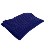 Ralph Lauren Cable Knit Throw Blanket Size 50X70 Navy Blue Classic Preppy Cotton. Fixed Price $59.25.