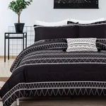 Wongs Bedding Black Comforter Set Full, Reversible Boho Triangle Striped Down. Fixed Price $40.23.