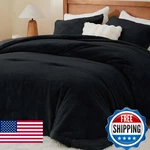 Bedelite Faux Fur Fleece Twin Comforter Set - Fluffy & Warm Black. Fixed Price $85.28.