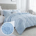 Swift Home Pc King Baby Blue Comforter Set Ruchd 3D Floral Pintuck Bedding. Fixed Price $53.99.